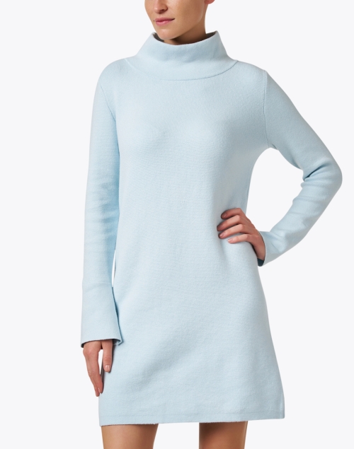 Front image - Burgess - Laura Blue Cotton Cashmere Tunic Dress