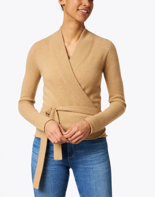 Allude - Salted Caramel Wool Cashmere Wrap Cardigan