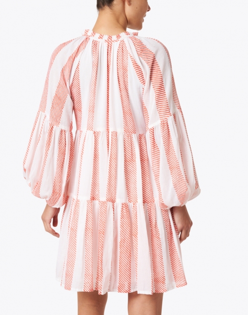 Back image - Oliphant - Whistler Coral and White Stripe Dress