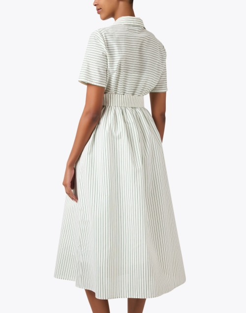 Back image - L.K. Bennett - Bextor Green and Cream Stripe Shirt Dress