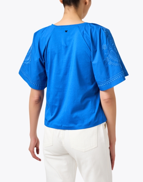 Back image - Weekend Max Mara - Livorno Blue Embroidered Top