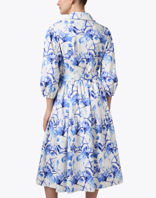 Back image - Helene Berman - Cassie Blue Floral Print Dress