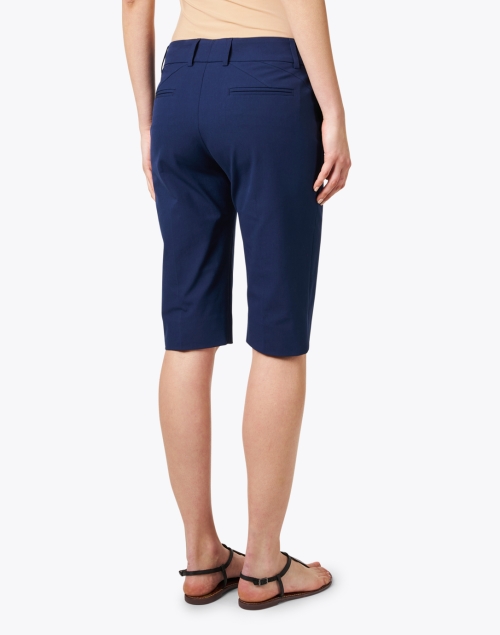 Back image - Piazza Sempione - Navy Cotton Gabardine Bermuda Shorts