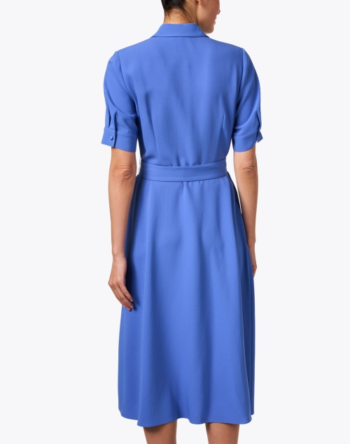 Back image - Lafayette 148 New York - Blue Belted Shirt Dress