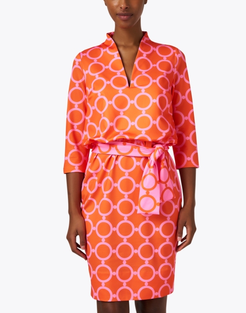 Front image - Gretchen Scott - Pink and Orange Print Cotton Dress