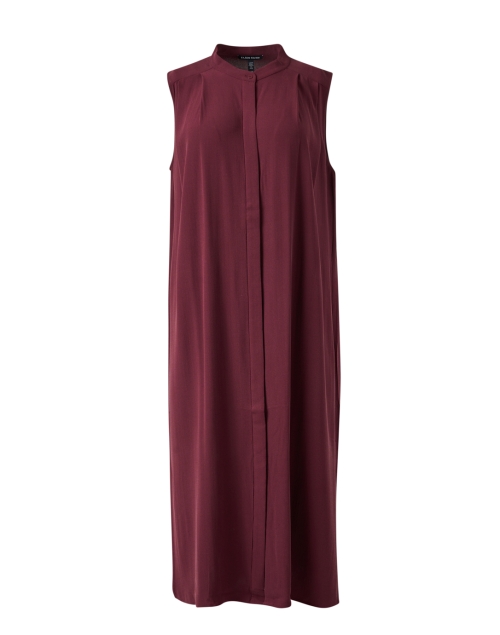 Product image - Eileen Fisher - Burgundy Silk Pleated Dress