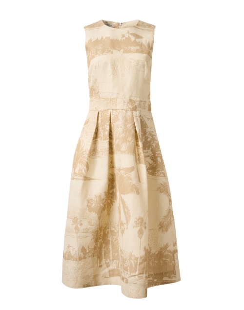 Product image - Lafayette 148 New York - Beige Print Fit and Flare Dress