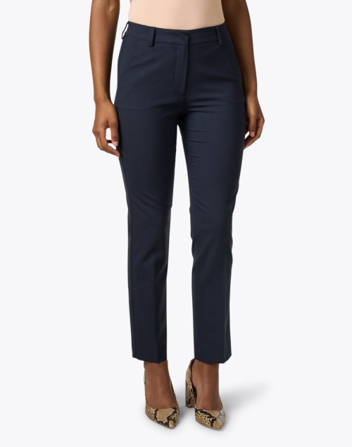 Front image - Weekend Max Mara - Canon Navy Wool Stretch Pant