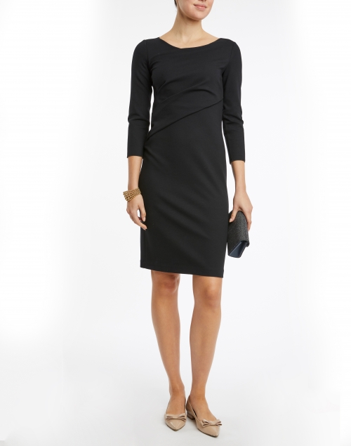 Black Ruched Jersey Dress 
