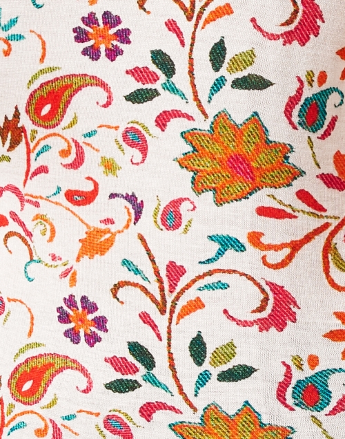 Fabric image - Pashma - Multi Paisley Print Cashmere Silk Sweater