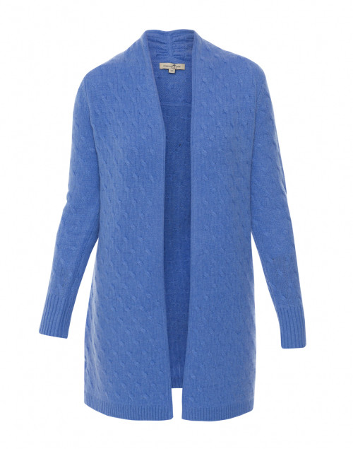 Product image - Cortland Park - Sophie French Blue Cable Knit Cashmere Cardigan