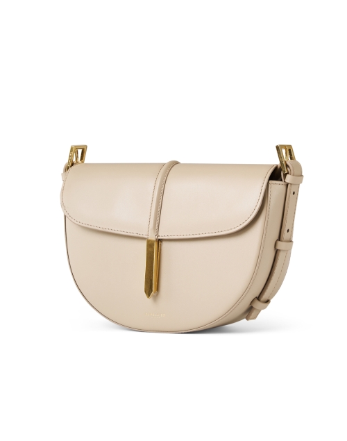 Front image - DeMellier - Tokyo Taupe Leather Saddle Bag 