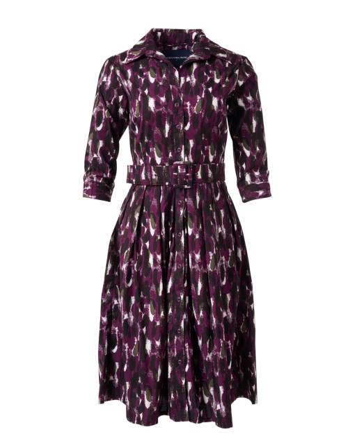Product image - Samantha Sung - Audrey Purple and White Print Stretch Cotton Dress