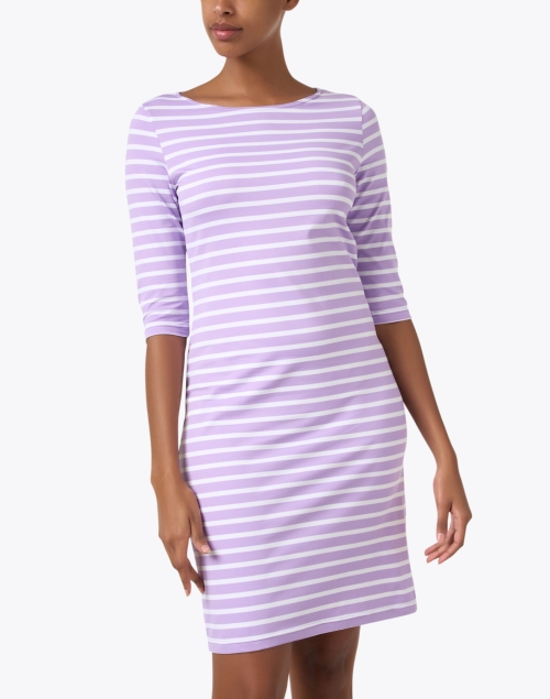 Front image - Saint James - Propriano Lavender and White Striped Dress