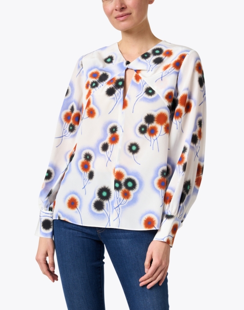 Front image - Jason Wu - Blue and Red Printed Blouse