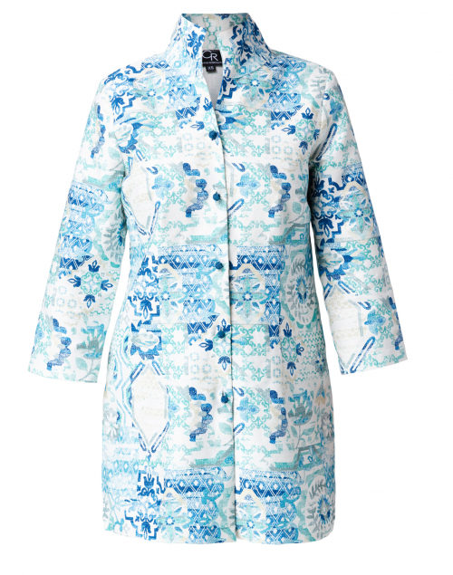 Product image - Connie Roberson - Rita Blue Pastice Printed Linen Jacket