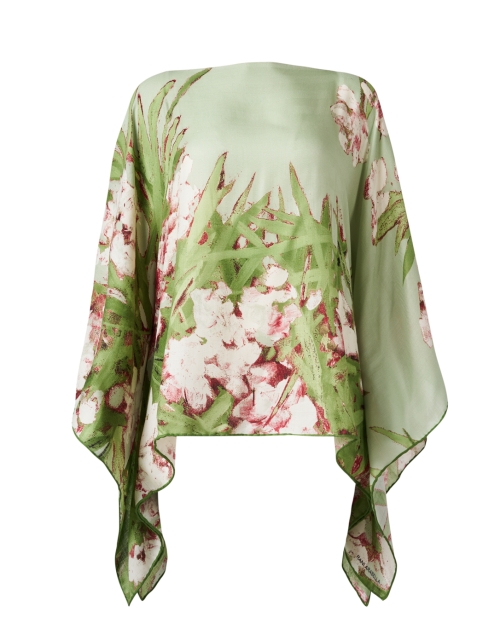 Product image - Rani Arabella - Green Floral Print Cashmere Silk Poncho