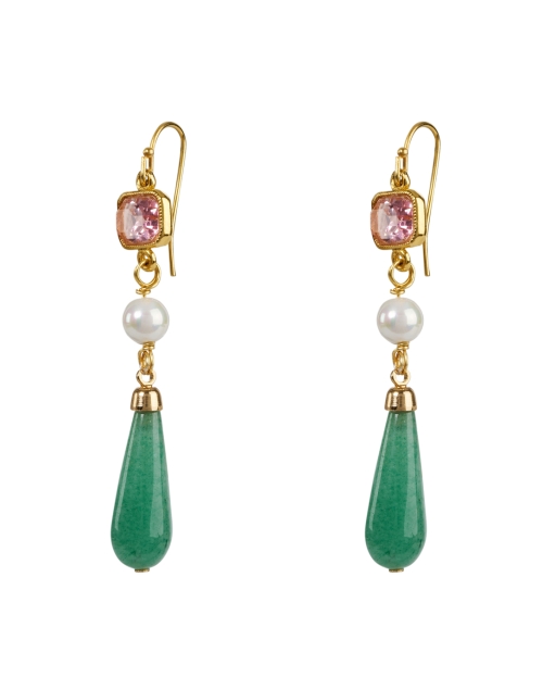 Product image - Ben-Amun - Green and Pink Pearl Drop Earrings 