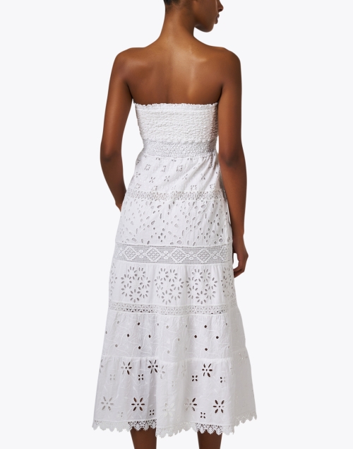 Back image - Temptation Positano - White Embroidered Cotton Eyelet Dress
