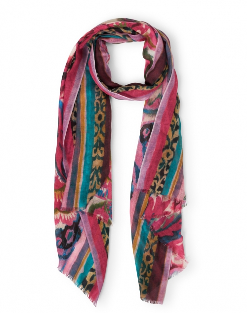 Kinross - Multicolored Tapestry Print Silk Cashmere Scarf