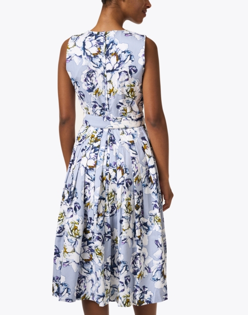 Back image - Samantha Sung - Florence Blue and White Floral Print Dress