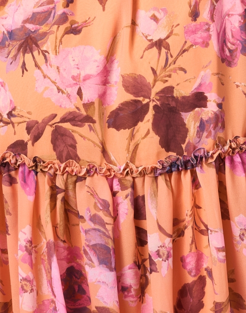 Fabric image - Kobi Halperin - Shiloh Orange Floral Print Chiffon Dress