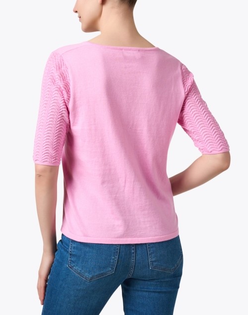 Back image - Burgess - Caroline Pink Pointelle Sweater