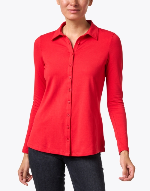 Front image - E.L.I. - Red Pima Cotton Shirt