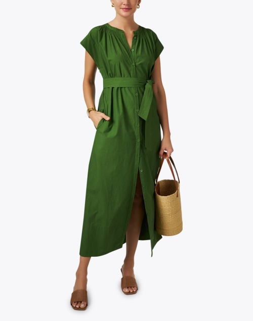 Mirada Green Cotton Dress
