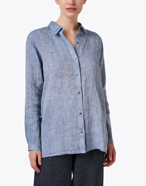 Front image - Eileen Fisher - Chambray Linen Shirt