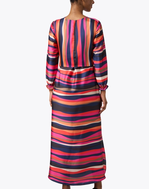 Back image - Vilagallo - Agustina Multi Stripe Print Dress