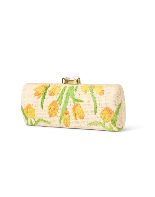 Front image - Pamela Munson - Tulip Natural Embroidered Woven Clutch