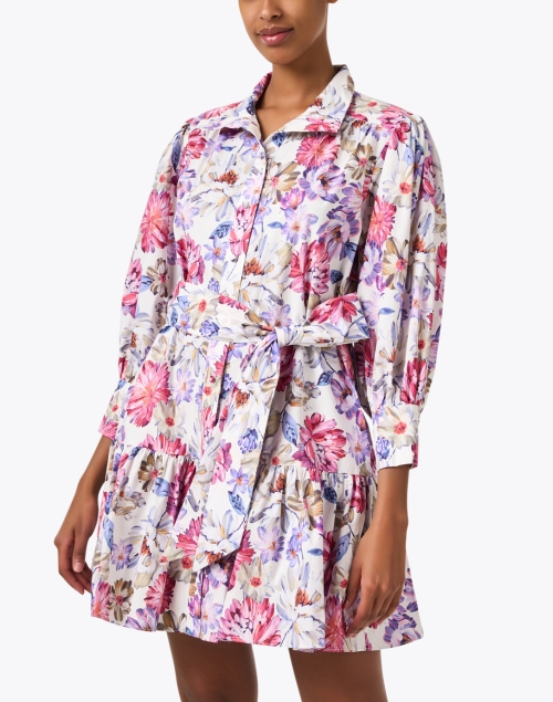 Front image - Christy Lynn - Emi Multi Floral Print Shirt Dress