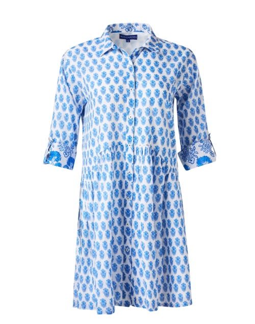 Product image - Ro's Garden - Deauville Blue Floral Print Shirt Dress