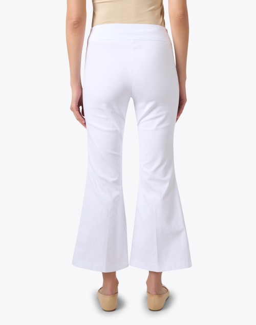 Back image - Fabrizio Gianni - White Stretch Pull On Flared Crop Pant