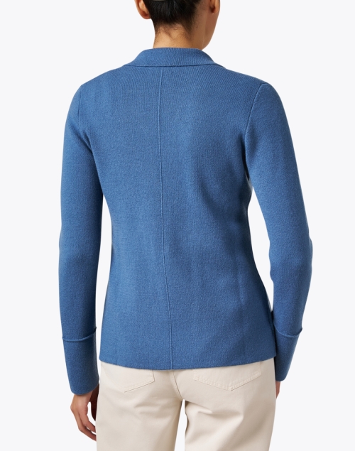 Back image - Kinross - Blue Cashmere Knit Blazer