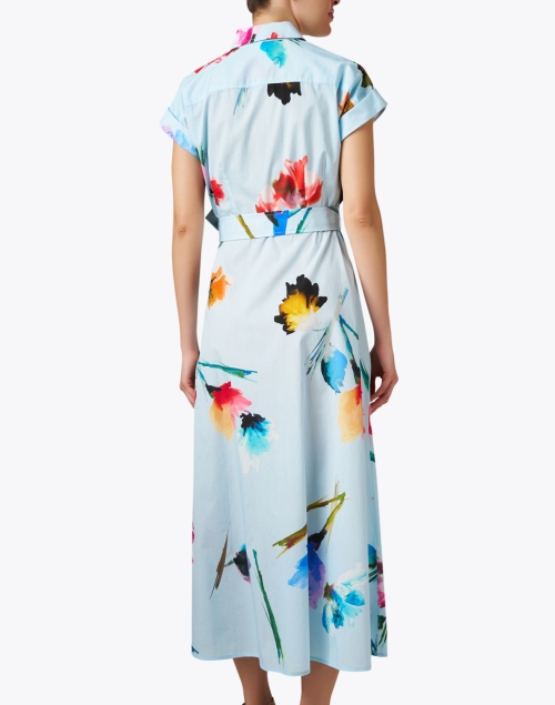 Back image - Finley - Chantel Blue Print Shirt Dress