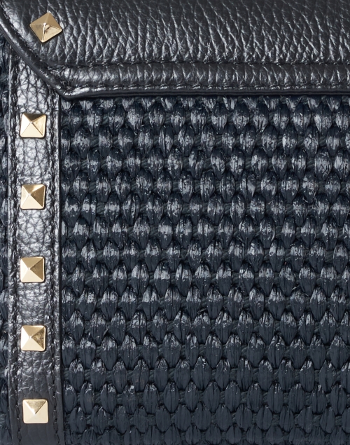 Fabric image - Rani Arabella - Margot Black Raffia Leather Clutch
