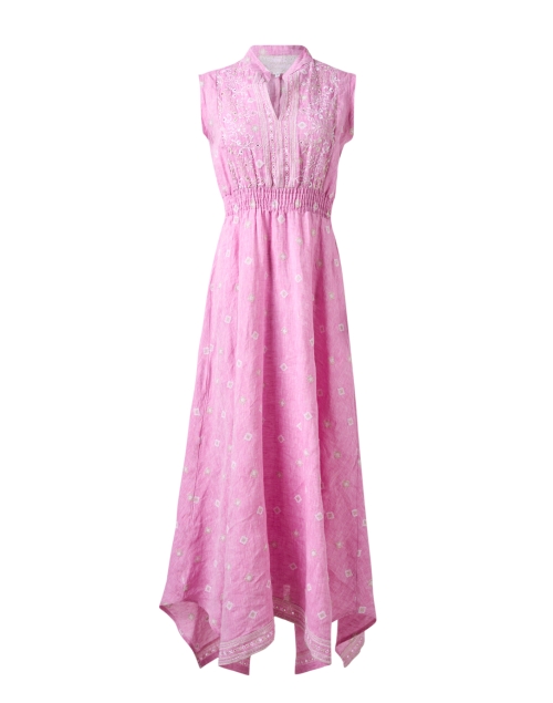 Product image - Temptation Positano - Giugno Pink Embroidered Linen Dress