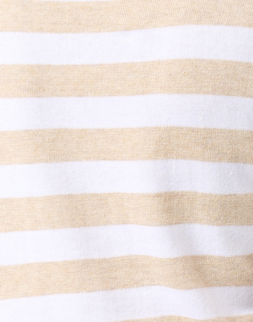 Fabric image - Blue - White and Beige Striped Pima Cotton Boatneck Sweater