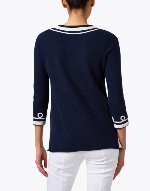 Back image - Cortland Park - Calipso Navy Cashmere Top
