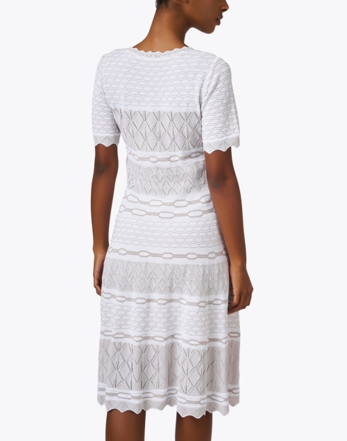 Back image - D.Exterior - White Jacquard Knit Dress
