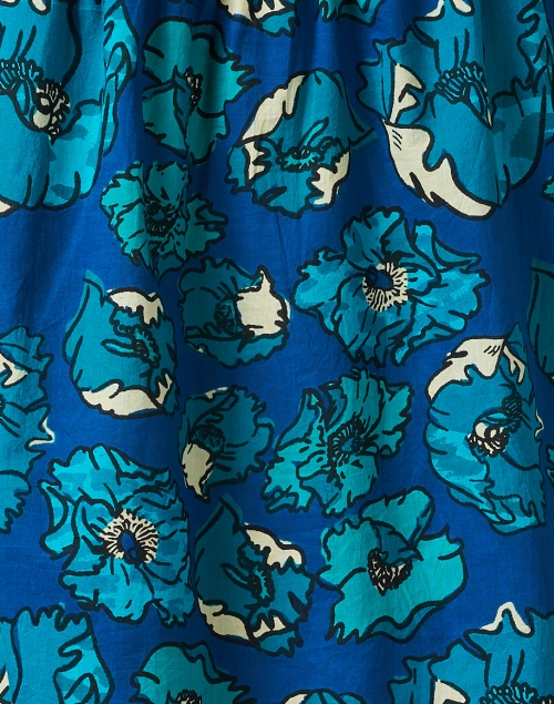 Fabric image - Ro's Garden - Ibiza Blue Floral Cotton Blouse
