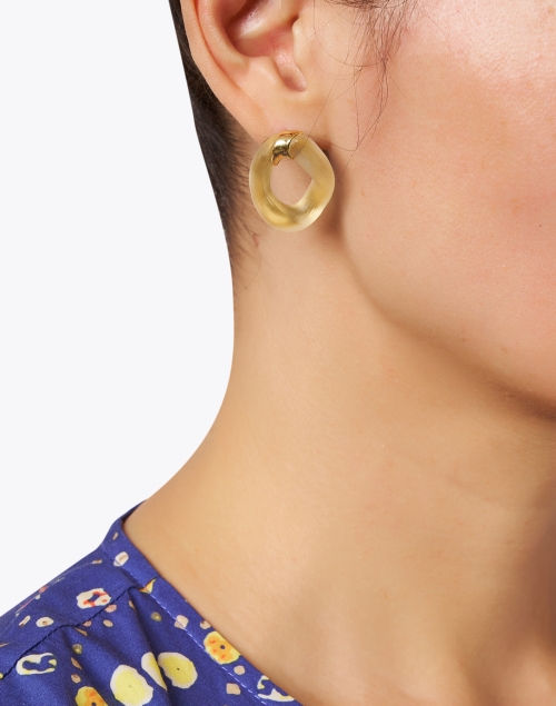 Look image - Alexis Bittar - Gold Lucite Link Earrings