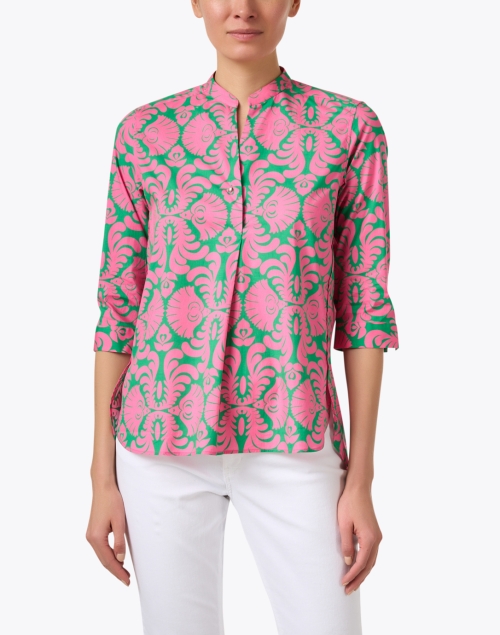 Front image - Caliban - Pink and Green Cotton Print Shirt