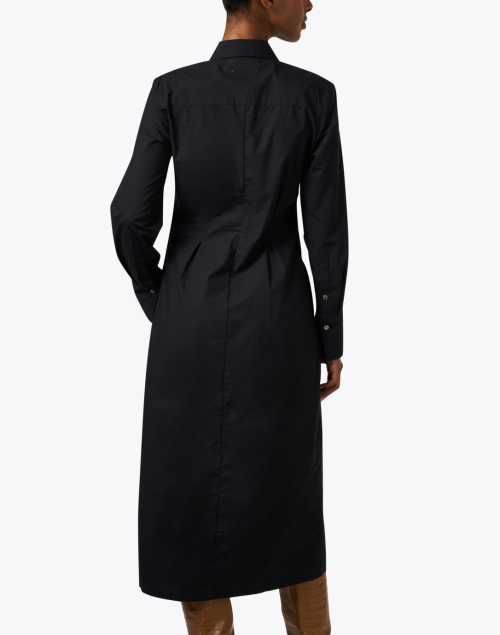 Back image - Xirena - Banks Black Ruched Shirt Dress