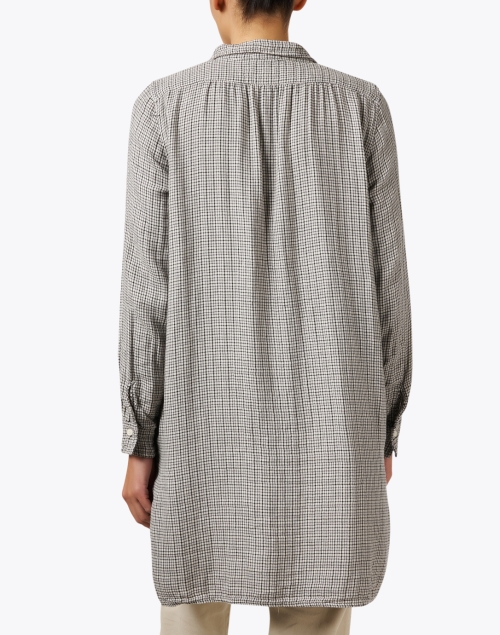 Back image - CP Shades - Annette Beige Check Cotton Tunic Top