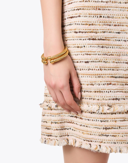 Gold Textured Bracelet Set