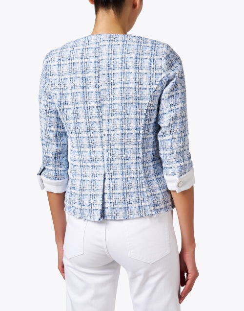 Back image - Ecru - Illusion Blue Tweed Jacket