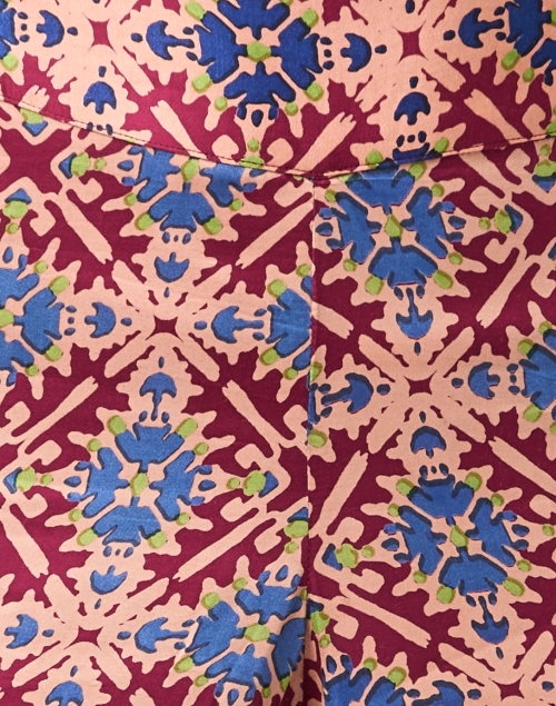 Fabric image - Lisa Corti - Raza Red and Blue Print Satin Pant